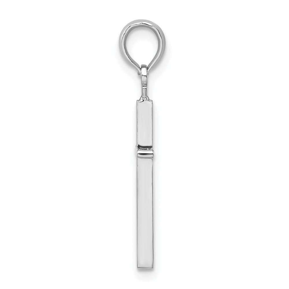 Sterling Silver Polished Thin Latin Cross Pendant