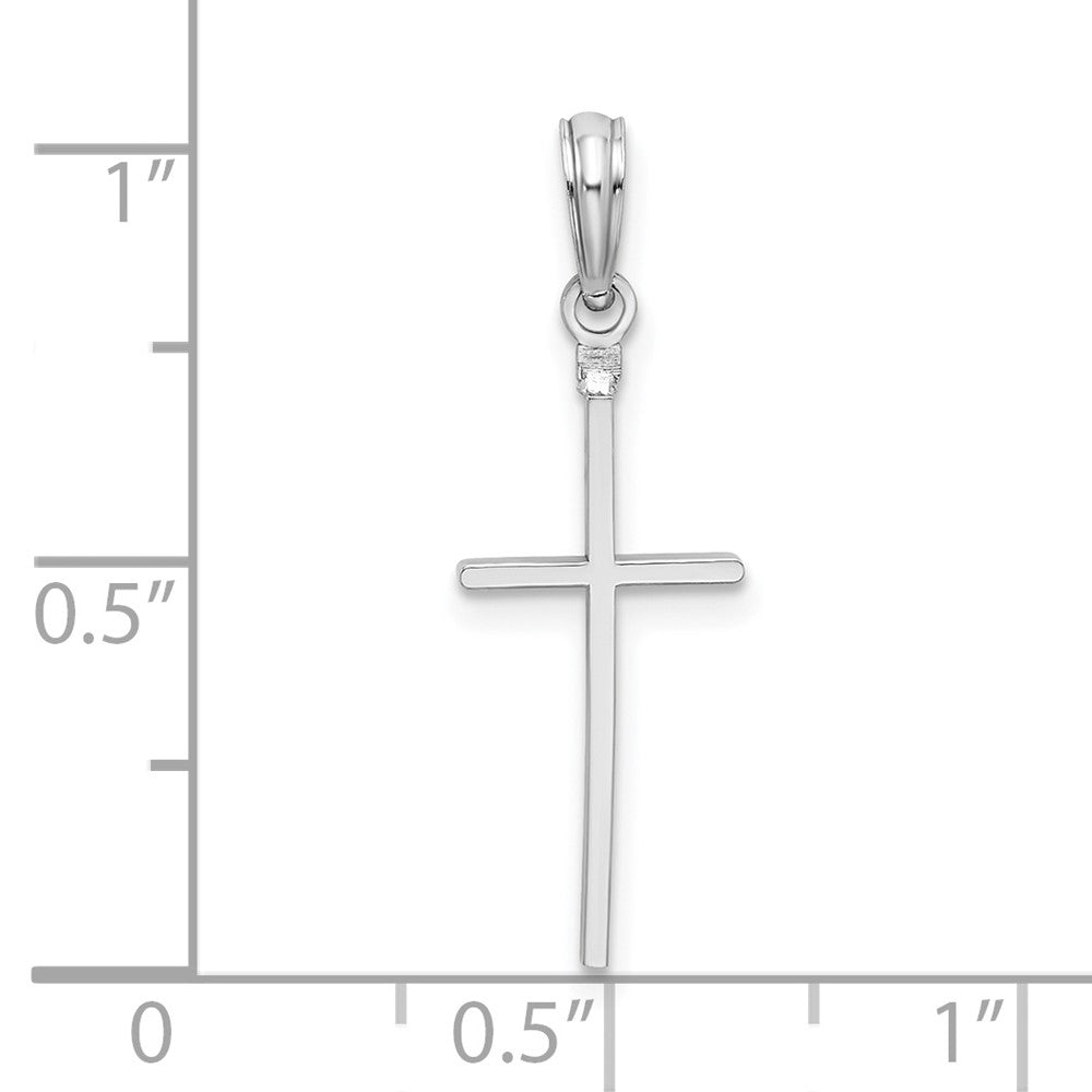 Sterling Silver Rhodium-plated Polished Thin Latin Cross Pendant