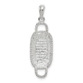 Sterling Silver Rhodium-plated Polished 3D Rectangular Basket Pendant