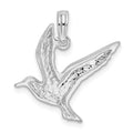 Sterling Silver Rhodium-plated Polished Flying Seagull Pendant