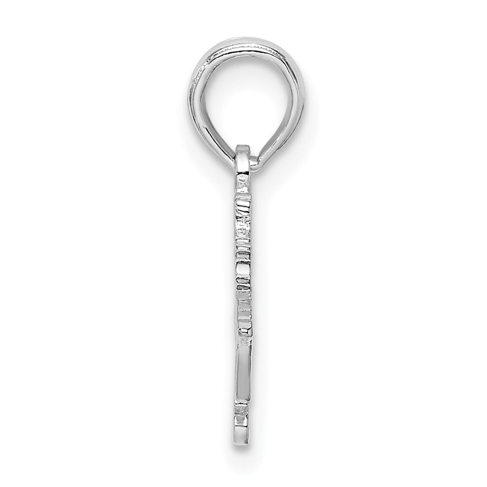 Sterling Silver Rhodium-plated Polished Bahamas Cruise Ship Pendant