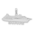 Sterling Silver Rhodium-plated Polished Bahamas Cruise Ship Pendant
