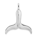Sterling Silver Rhodium-plated Polished 3D Whale Tail Pendant