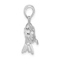 Sterling Silver Rhodium-plated Polished 3D Shrimp Pendant