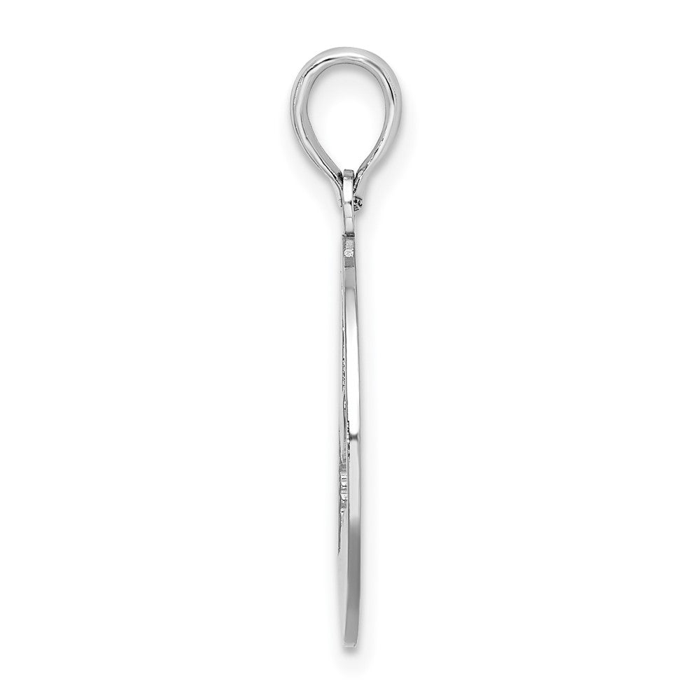 Sterling Silver Rhodium-plated Polished Cape Cod Cut-out Pendant