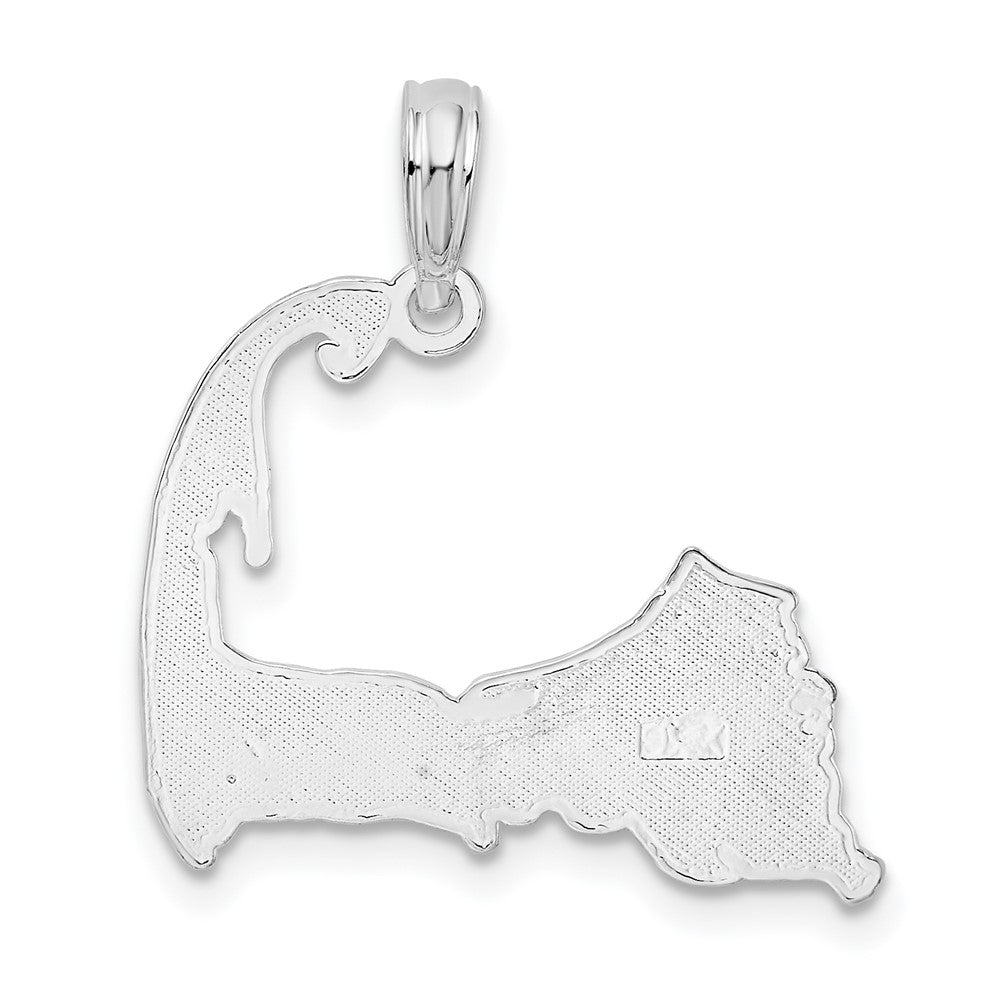 Sterling Silver Polished Cape Cod Map Pendant