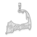 Sterling Silver Polished Cape Cod Map Pendant