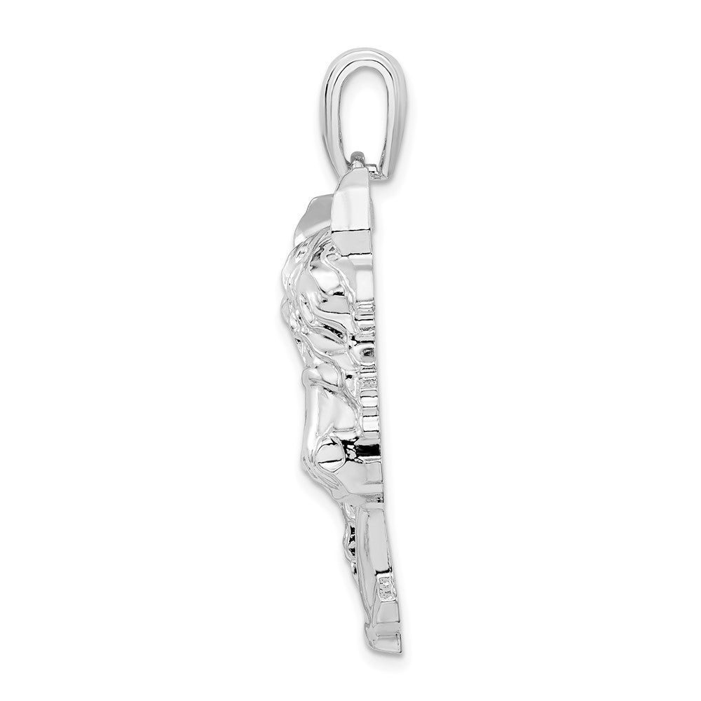 Sterling Silver Rhodium-plated Polished Large Horse Head Pendant