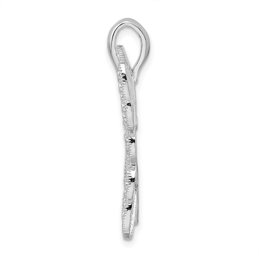 Sterling Silver Diamond-cut Cut-out Butterfly Pendant
