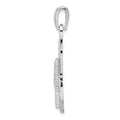 Sterling Silver Rhodium-plated Polished Anchor w/Seahorse Pendant