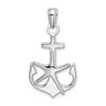 Sterling Silver Rhodium-plated Polished Anchor w/Starfish Pendant