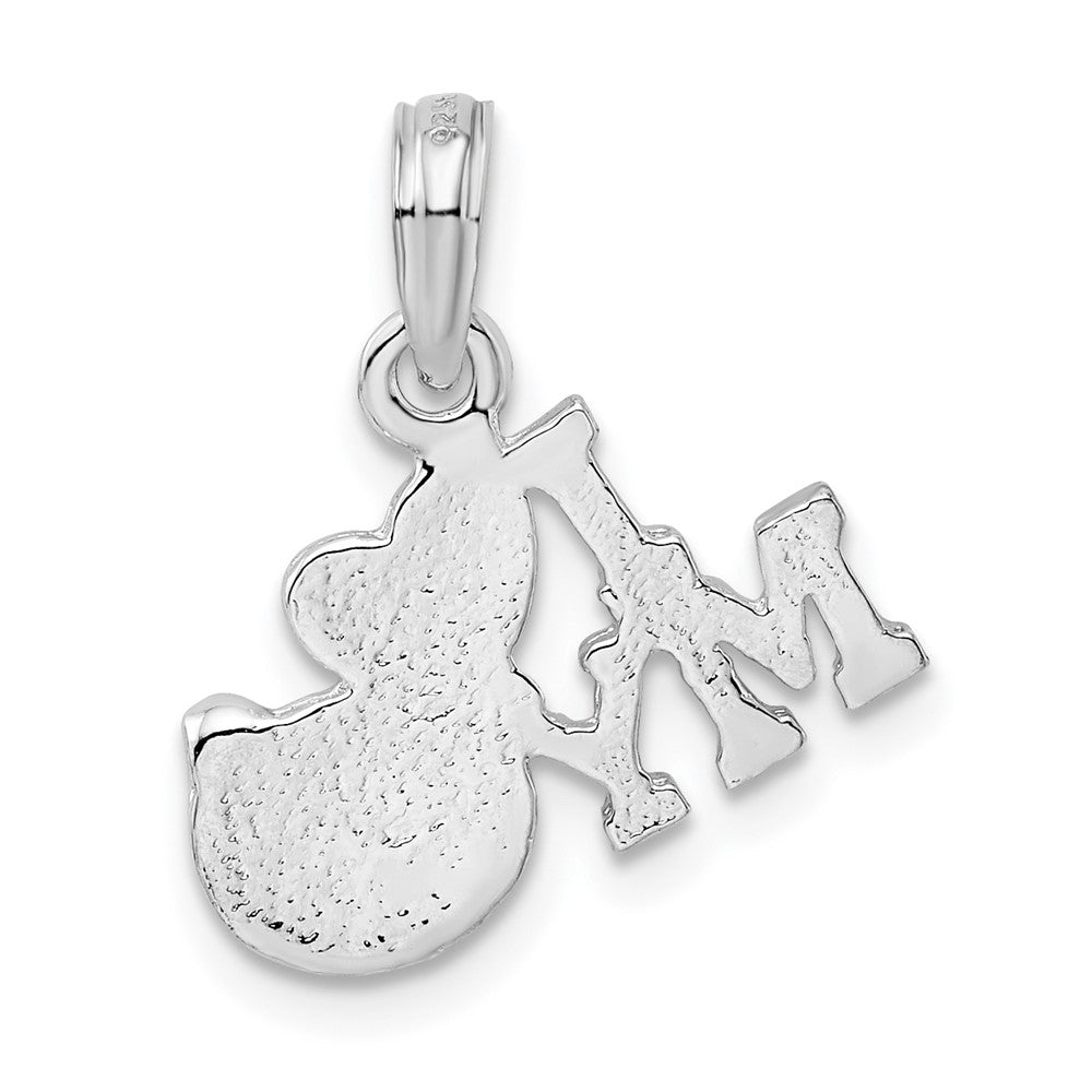 Sterling Silver Rhodium-plated Polished I Heart My Cat Pendant