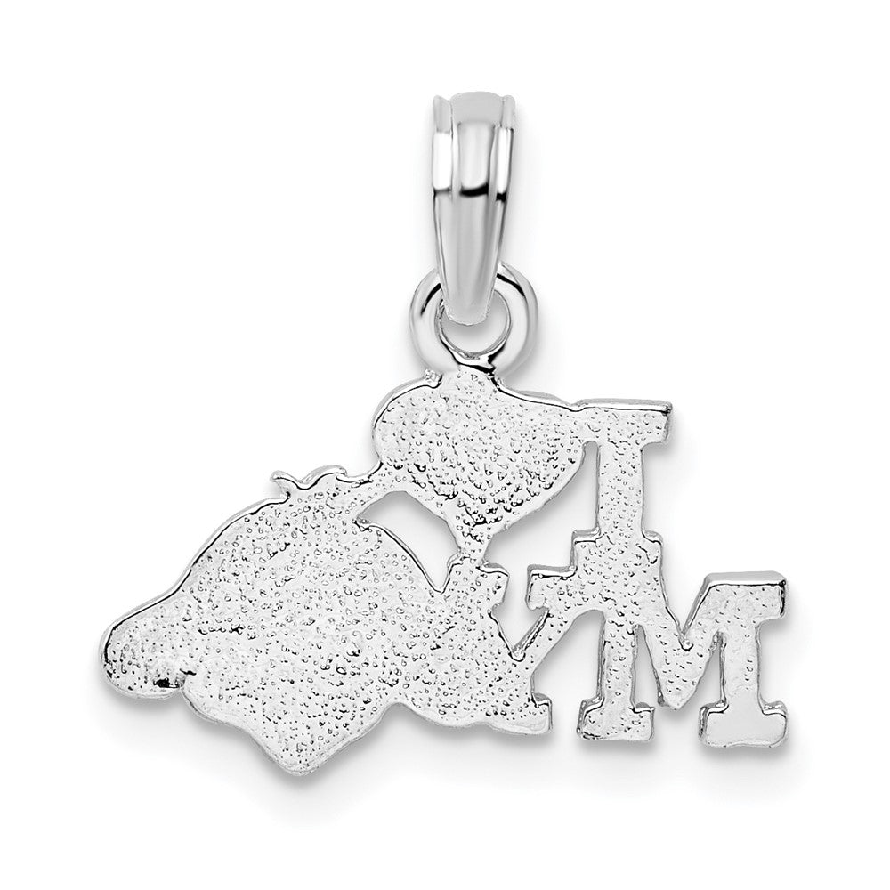 Sterling Silver Rhodium-plated Polished I Heart My Dog Pendant