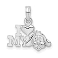Sterling Silver Rhodium-plated Polished I Heart My Dog Pendant