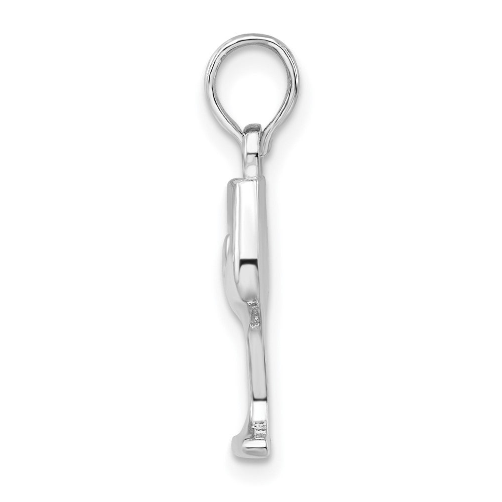 Sterling Silver Rhodium-plated Polished Wine Glass Pendant