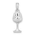 Sterling Silver Rhodium-plated Polished Wine Glass Pendant