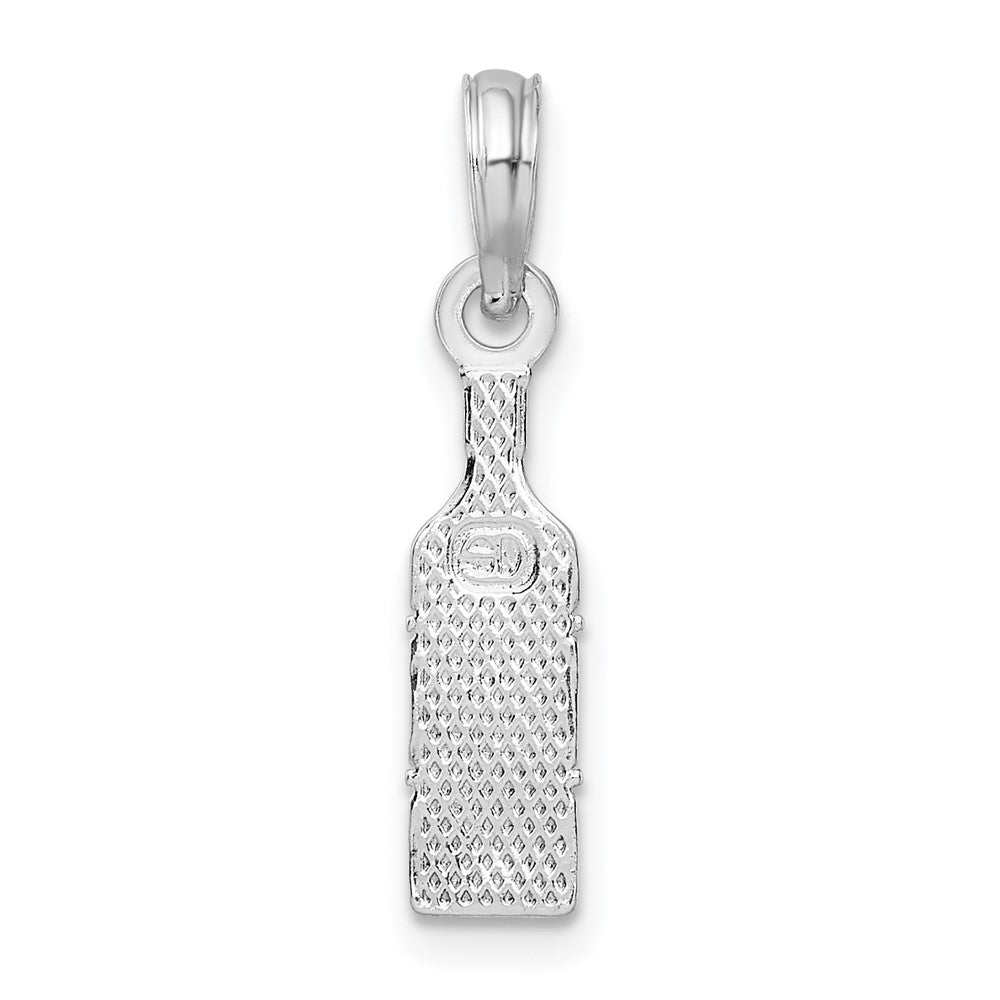 Sterling Silver Rhodium-plated Polished Wine Bottle Pendant