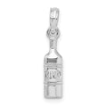 Sterling Silver Rhodium-plated Polished Wine Bottle Pendant