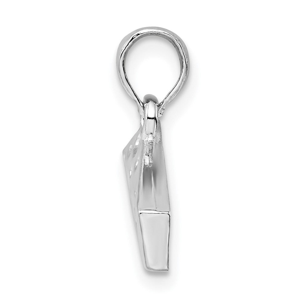 Sterling Silver Rhodium-plated Polished Cheese Wedge Pendant