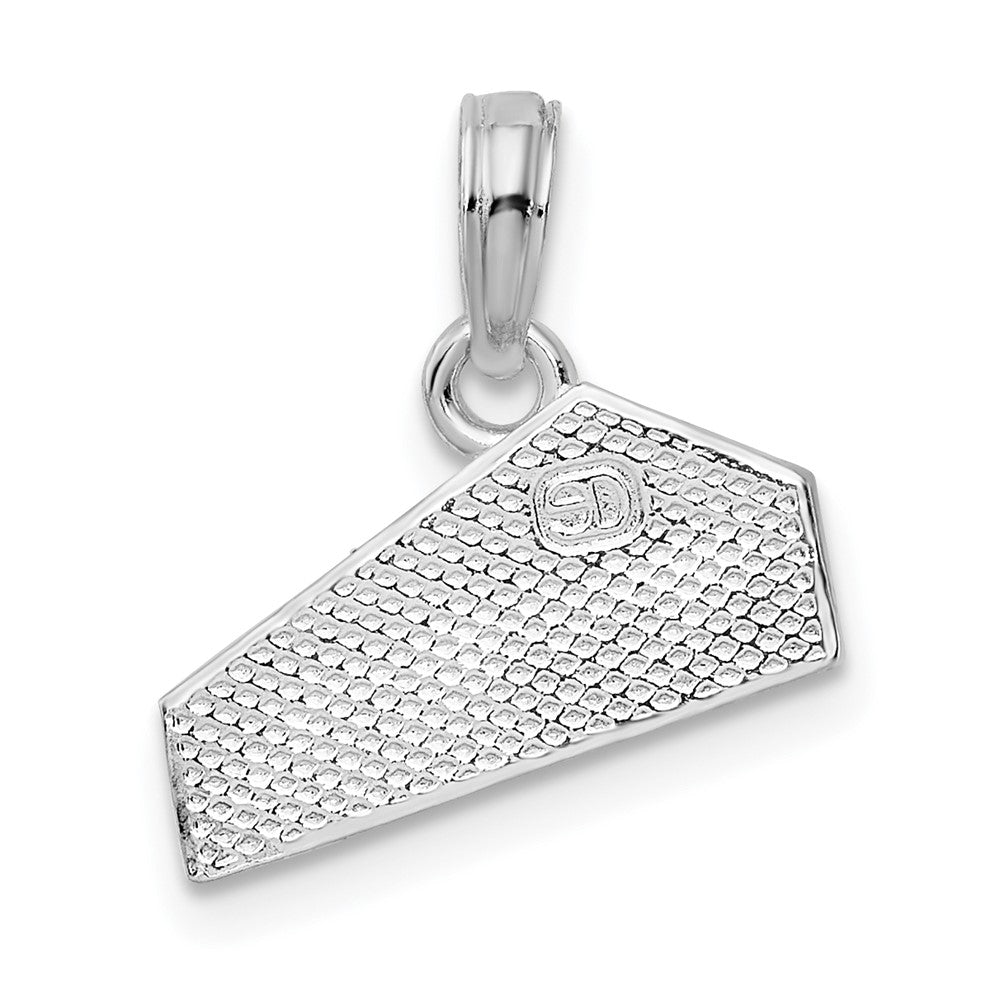 Sterling Silver Rhodium-plated Polished Cheese Wedge Pendant