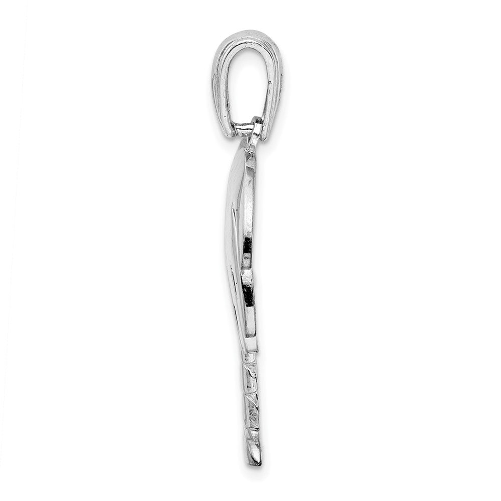 Sterling Silver Rhodium-plated Polished Charleston Palm Tree Pendant