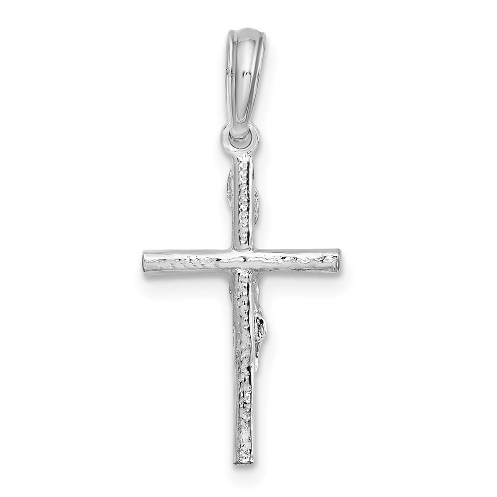 Sterling Silver Rhodium-plated Polished Thin Crucifix Pendant