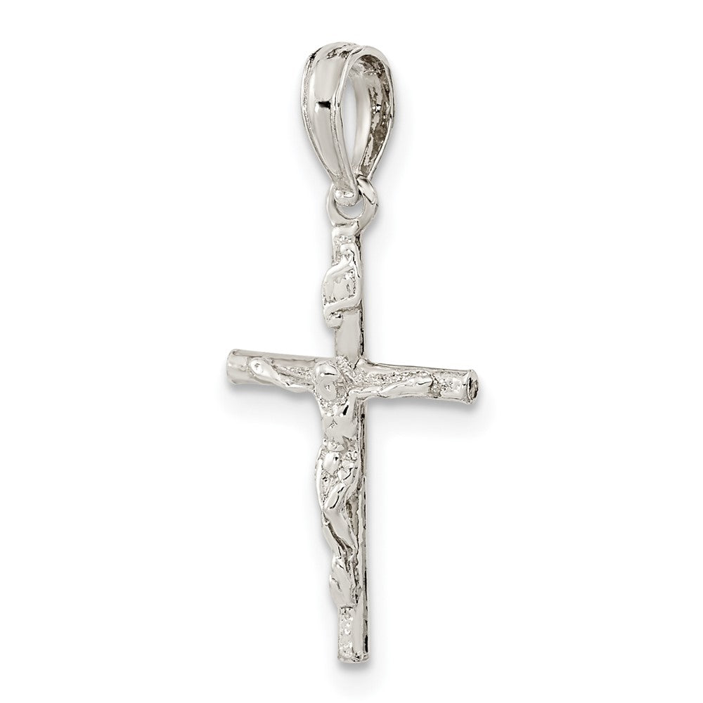Sterling Silver Rhodium-plated Polished Thin Crucifix Pendant