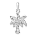 Sterling Silver Rhodium-plated Polished Palm Tree Pendant