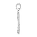 Sterling Silver Rhod-plated Polished 3D Cowboy Boot w/Spur Pendant