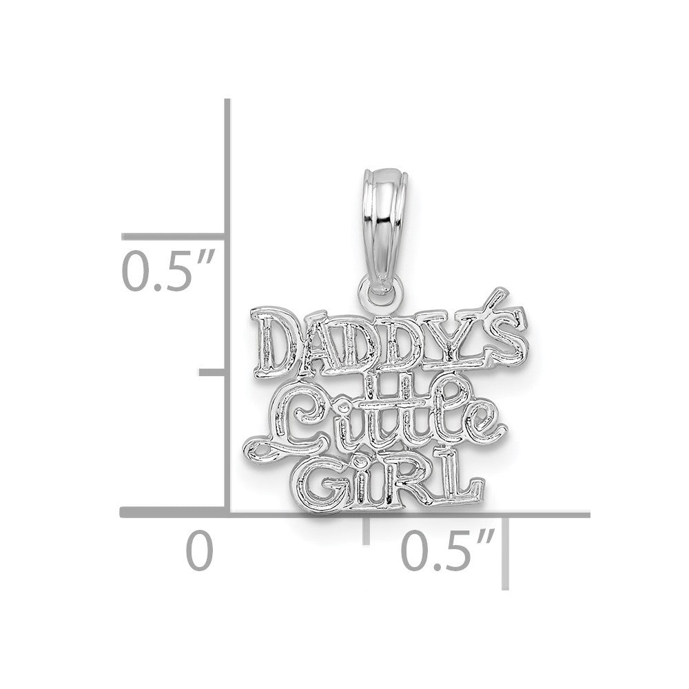 Sterling Silver Rhodium-plated Polished DADDYS LITTLE GIRL Pendant