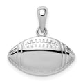 Sterling Silver Rhodium-plated Polished Football Pendant