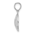 Sterling Silver Rhodium-plated Polished/Textured Soccer Ball Pendant