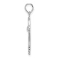 Sterling Silver Rhodium-plated Polished Tennis Racquet and Ball Pendant