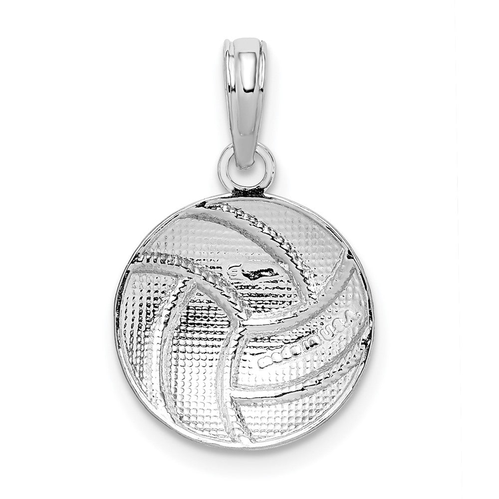 Sterling Silver Rhodium-plated Polished Volleyball Pendant