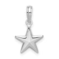 Sterling Silver Rhodium-plated Polished 3D Star Pendant