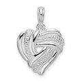 Sterling Silver Rhodium-plated Polished Wrap Design Heart Pendant