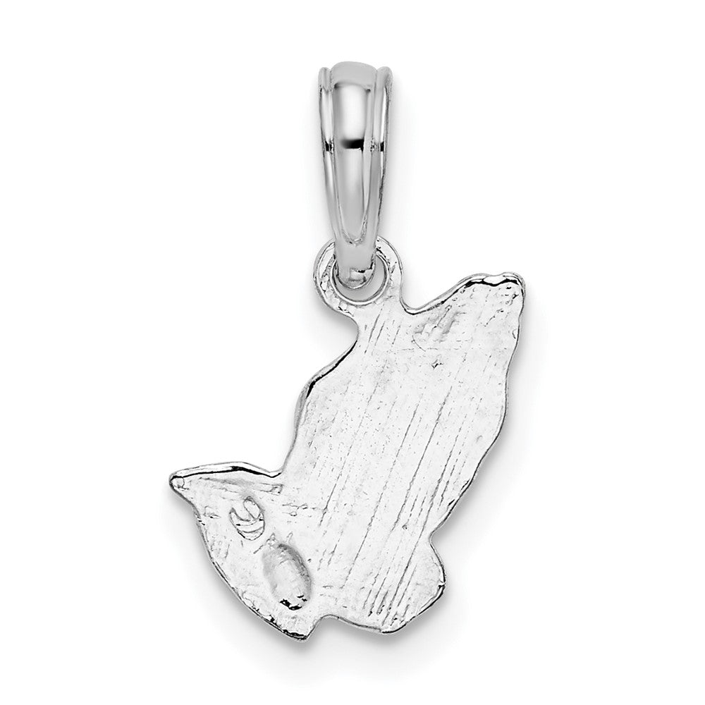 Sterling Silver Rhodium-plated Polished Praying Hands Pendant