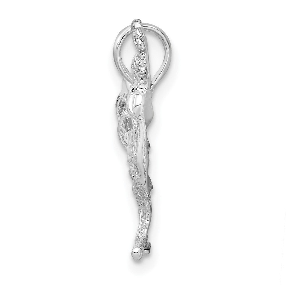 Sterling Silver Rhodium-plated Polished Rooster Pendant