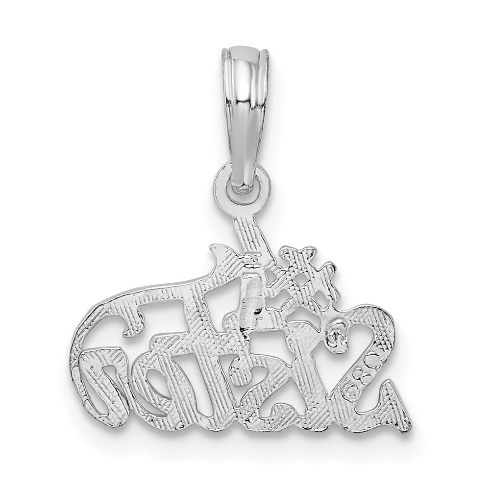 Sterling Silver Rhodium-plated Polished #1 SISTER Pendant