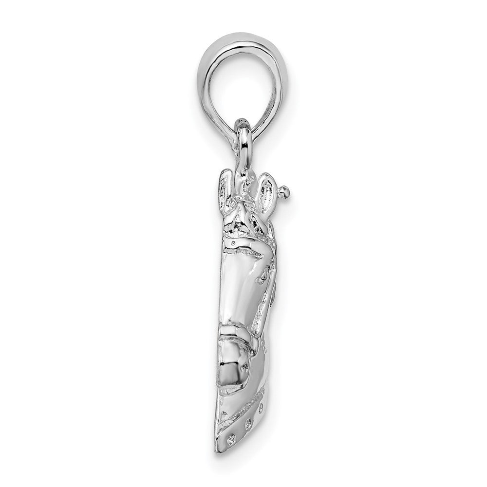Sterling Silver Rhodium-plated Polished Horse Head Pendant