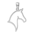 Sterling Silver Rhodium-plated Polished Cut-out Horse Head Pendant