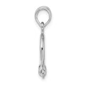 Sterling Silver Rhodium-plated Polished 3D Small Shackle Link Pendant