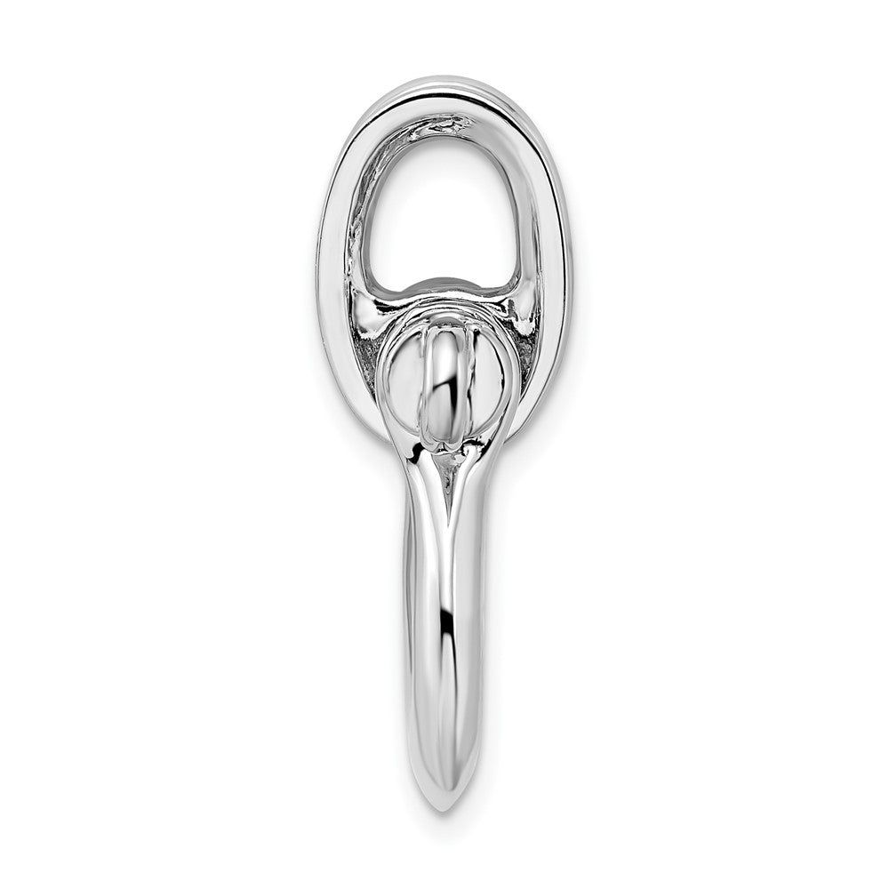 Sterling Silver Rhodium-plated 3D Large Shackle Link w/Pulley Pendant