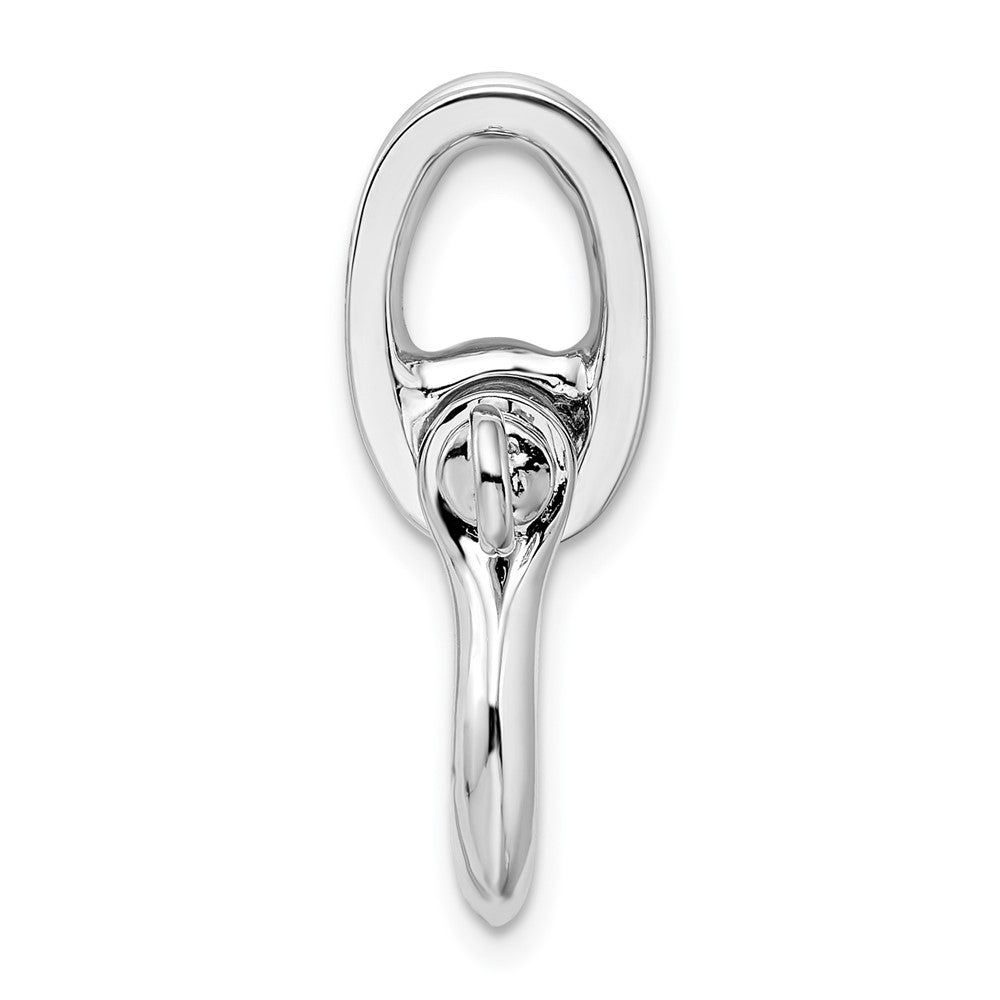 Sterling Silver Rhodium-plated 3D Medium Shackle Link w/Pulley Pendant