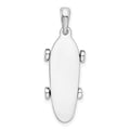 Sterling Silver Rhod-plated Polished Moveable 3D Skateboard Pendant