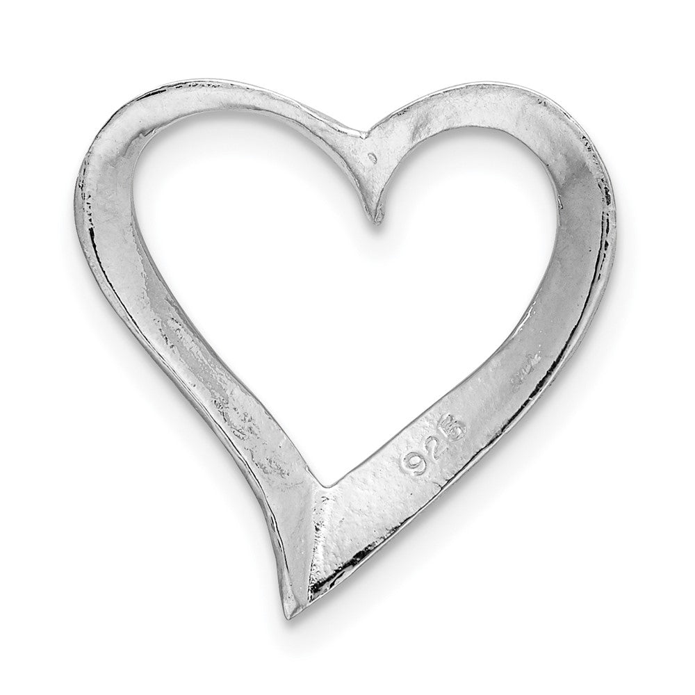 Sterling Silver Rhodium-plated Polished Large Floating Heart Pendant