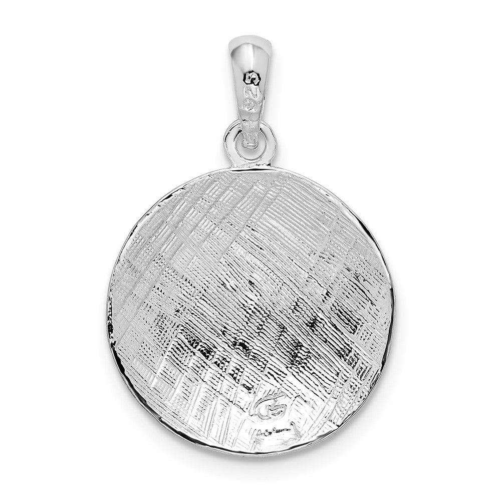 Sterling Silver Rhodium-plated Polished Volleyball Pendant