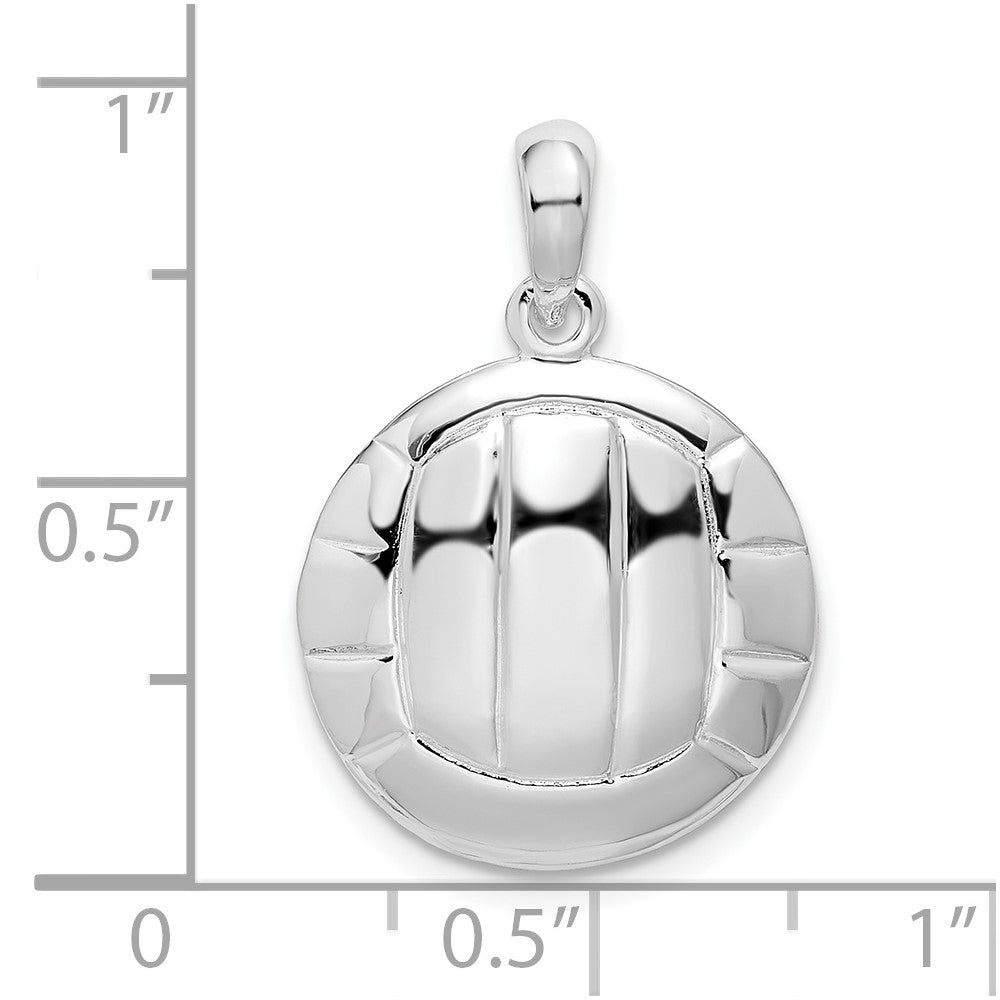 Sterling Silver Rhodium-plated Polished Volleyball Pendant