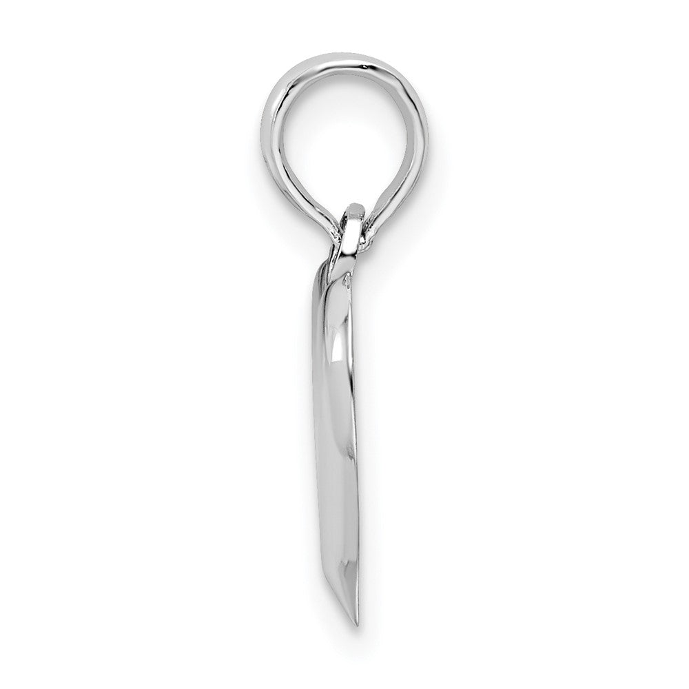 Sterling Silver Rhodium-plated Polished Small Teardrop Heart Pendant