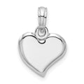 Sterling Silver Rhodium-plated Polished Small Teardrop Heart Pendant